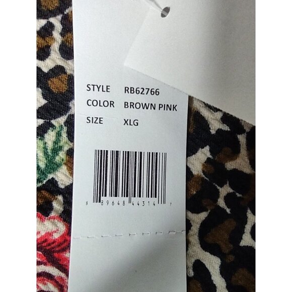 Signature by Robbie Bee Leopard and Rose Print Knee Length Dress Size XL NWT - Picture 10 of 12